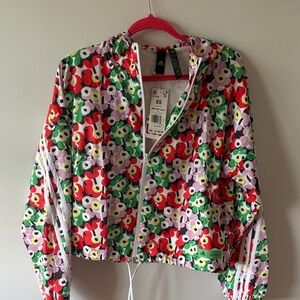 adidas Multicolor Floral Hooded Windbreaker